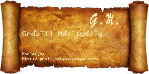 Grüll Mátyás névjegykártya